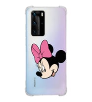Huawei P40 Pro  Köşe Korumalı Antişok Kapak Minnie Mouse Tasarımlı Şeffaf  Kılıf