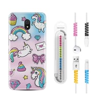 Xiaomi Redmi 8A 8 Pro 9C 9T 10C 11T Pro Kılıf Kablo Koruma Spiral Silikon Unicorn Mektup 1800
