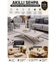 Akıllı Sehpa Üst Tabla MDF Alt Mekanizma Krom Kaplama