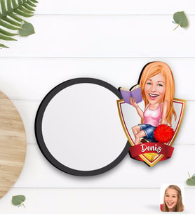 BK Gift Kişiye Özel Kadın Öğrenci Karikatürlü Ahşap Bardak Altlığı-1