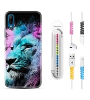 Huawei P20 Lite Mate 10 20 Lite Pro P40 Lite KılıfKablo Koruma Spiral Silikon Pink Blue Leon 1603