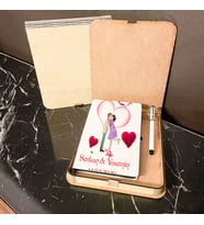 Sevgiliye Hediye Ahşap Kutulu Defter Kalem Set 011