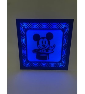 Mickey Mouse Temalı Dekoratif Kablosuz Gece Lambası Mavi ( Canlı Anılar )
