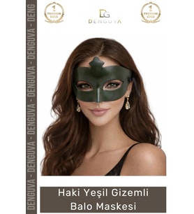 #Maske Haki Yeşil Gizemli Masquerade Parti Aksesuarı Lastikli Yetişkin Zarif Kostüm Balo Maskesi