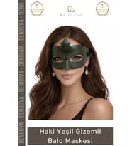 #Maske Haki Yeşil Gizemli Masquerade Parti Aksesuarı Lastikli Yetişkin Zarif Kostüm Balo Maskesi