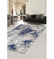 Dijidekor Halı Lacivert Cool Yıkanabilir Saçaklı Delüxe Kesme Yolluk Kilim Salon Halısı Modelleri