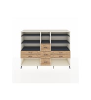 Hyperion Dolap 8 Raflı 7 Çekmeceli  220x44x163 Aytaşı-Antrasit/Çam