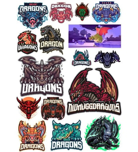 Ejderhalar Sticker Set 6 15 Parça Telefon, Tablet, Defter, Laptop Sticker