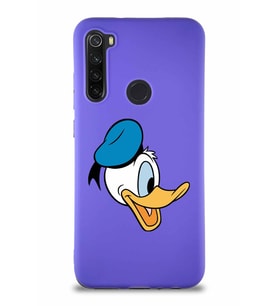 Xiaomi Redmi Note 8 Soft Premier Kapak Donald Duck-F Tasarımlı Silikon Kılıf - Mor (Şeffaf)