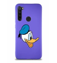 Xiaomi Redmi Note 8 Soft Premier Kapak Donald Duck-F Tasarımlı Silikon Kılıf - Mor (Şeffaf)