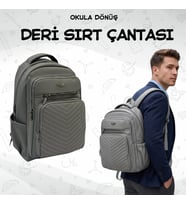 UNİSEX SUNİ DERİ GENİŞ CEPLİ OKUL VE SEYAHATE UYGUN SIRT ÇANTASI