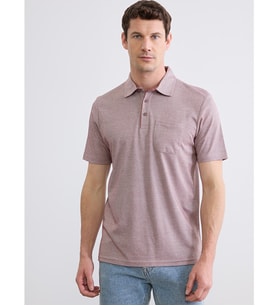 LCWAIKIKI Classic Bordo Polo Yaka Kısa Kollu Cepli Erkek Tişört