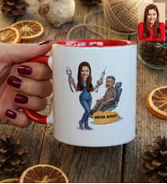 Kişiye Özel Karikatürlü Kadın Diş Hekimi Kupa Bardak Tıp Bayramı Hediyesi
