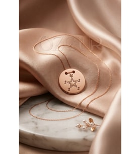 925 Ayar Gümüş Harfli Yıldız Figürlü Plaka Kolye