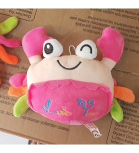Oyuncak Peluş Sevimli Pembe Yengeç Uyku Arkadaşı 25 cm