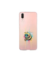 Huawei P20 ile uyumlu Splash arı tasarımlı şeffaf silikon kılıf