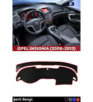Opel Insıgnıa (2008-2013) 3d Torpido Koruma Kılıfı - Ön Göğüs Kaplama - Kırmızı Şerit