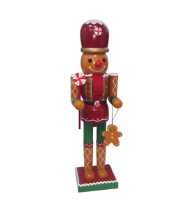 1 Adet 35cm Ahşap Kurşun Asker Fındıkkıran Kurabiye Adam Gingerbread Mod.1