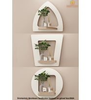 Ahşap Dekoratif Duvar Rafı 3 Lü Set ( Mts-176 ) (Beyaz)