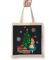 Alice In Wonderland Around The Christmas Tree Bez Çanta Uzun Saplı