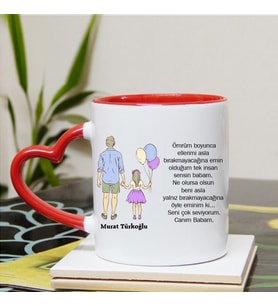 Canım Babam Babalar Günü Kalpli Kupa Bardak (STD)