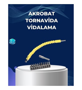 Mey İthalat® 12’li Akrobat Bits Vidalama Seti Esnek Uç Çok Yönlü Kullanım