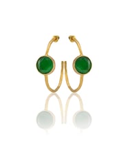Kadir Jewellery 22 Ayar Altın Kaplama Kadın Taşlı Küpe -El İşçiliği Ve Hipoalerjenik Küpe