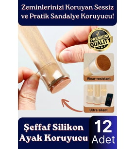 #Sandalye Çizilme Sürtünme Önleyici Sessiz Keçeli Şeffaf Silikon Sandalye Ayak Koruma Pedi 12 Adet