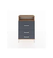 Arges Komodin Tek Raflı 3 Çekmeceli 60x30x96 Çam-Antrasit