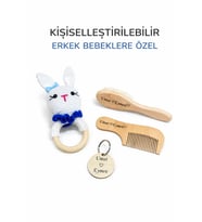 Yenidoğan bebek doğal amigurumi set