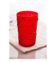 Akrilik Kırmızı Tekli Kısa Bardak & Su Meşrubat Kahve Yanı Bardağı 400 ml ( Cam Değildir )