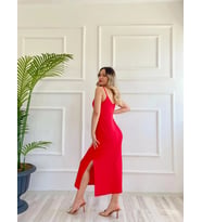 Kadın Askılı Elbise Kırmızı