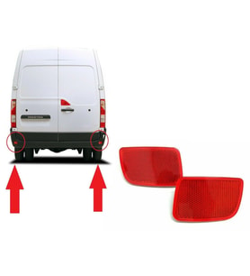 Renault Master Sağ + Sol Arka Tampon Reflektörü 2014--2020