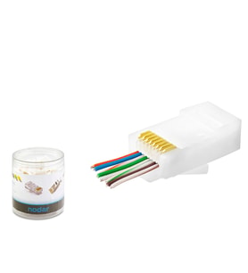 Cat6 Ez Rj45 Konnektör - 100 Adet Beyaz / Özel Plastik Kutulu ND2406