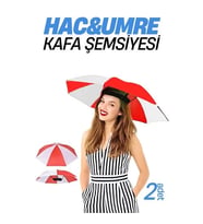 Hac Umre Kafa Şemsiyesi Güneş Koruma Şemsiyesi 2 Adet 721726