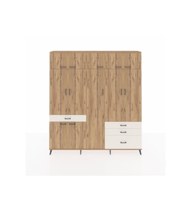 Arges Dolap 11 Raflı 4 Çekmeceli 2 Askılı 220x30x243 Çam-Çam/Aytaşı