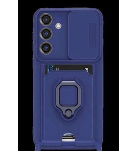 Galaxy S25 Plus Kılıf Zuma Kartvizitli Yüzüklü Silikon - Lacivert