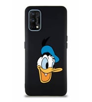 Realme 7 Pro Soft Premier Kapak Donald Duck-A Tasarımlı Silikon Kılıf - Siyah (Şeffaf)