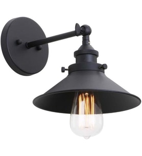 RİOLİGHT RETRO RUSTİK SİYAH HAREKETLİ BAŞLIK MAFSALLI DUVAR APLİK ŞAPKA ÇAPI:22CM