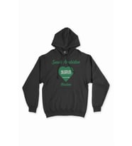 Medine Suudi Arabistan Bayraklı Kalpli Siyah Sweatshirt Hoodie