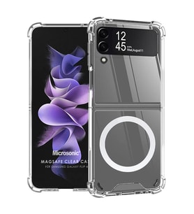 Microsonic Samsung Galaxy Z Flip 4 Kılıf MagSafe Clear Soft Şeffaf (Renksiz)
