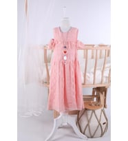 Babyhola Kolyeli Kız Çocuk Yazlık Elbise 21019 (Pembe)