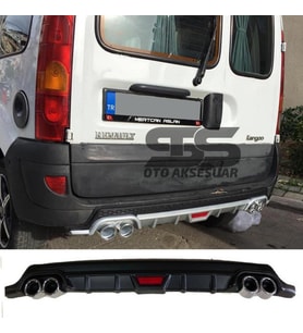 Renault Kangoo Difüzör Arka Tampon Eki 4 Egzoz Çıkışlı Siyah Tip