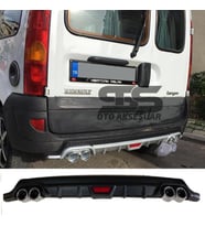 Renault Kangoo Difüzör Arka Tampon Eki 4 Egzoz Çıkışlı Siyah Tip