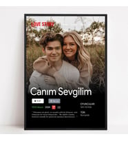 Netflix Tablosu  Kişiselleştirilmiş Netflix Posteri  Aile, Arkadaşlar ve Çiftler İçin Özel Hediye (Beyaz-Gri)