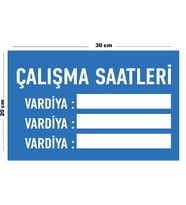 Metal Çalışma Saatleri 20cm x 30cm A4 Büyüklüğünde Uyarı Levhası Yönlendirme Tabelası