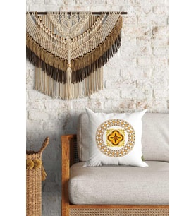 Etnik Motif Desenli Çift Yön Dijital Baskılı Dekoratif Kırlent Kılıfı Yastık Kılıfı 39x39cm