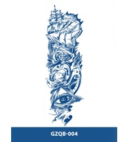 GZQB-004 YARI KALICI GEMİ VE GÖZ DESEN KOL DÖVMESİ-TATTO