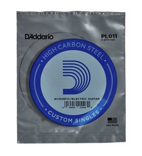Daddario Pl011 Elektro Ve Akustik Tek Tel, E-(Mi), Yüksek Karbonlu Çelik