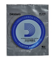 Daddario Pl011 Elektro Ve Akustik Tek Tel, E-(Mi), Yüksek Karbonlu Çelik